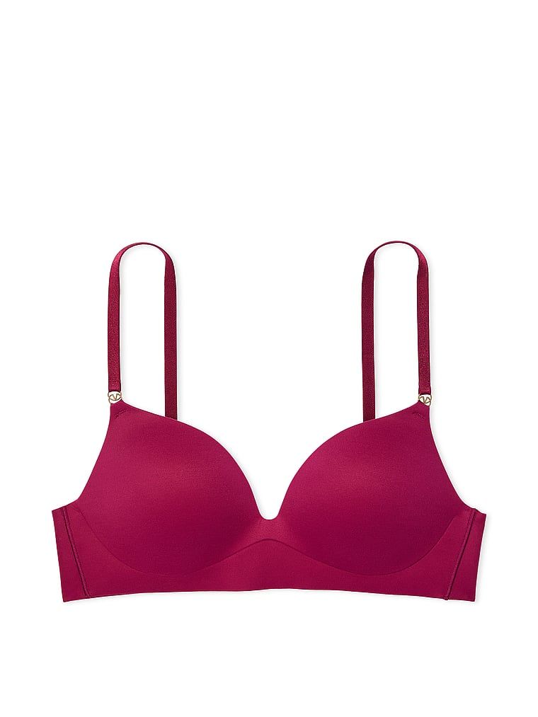Na zdjęciu na białym tle widoczny jest biustonosz push-up bez fiszbin Smooth. Produkt ma kolor czerwony i pochodzi z kolekcji Dream Angels.