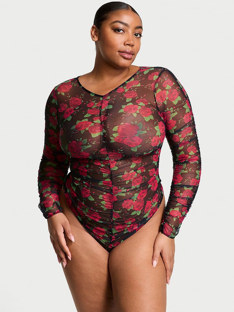 Very Sexy Body z prześwitującej siateczki Rose Mesh
