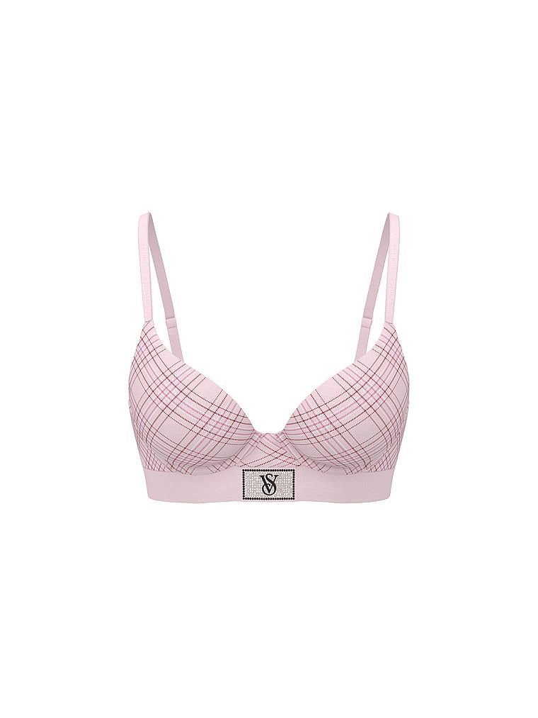 Biustonosz push-up bawełniany Perfect Shape Shine Patch Velvet. Produkt jest wzorzysty i pochodzi z kolekcji T-shirt. 