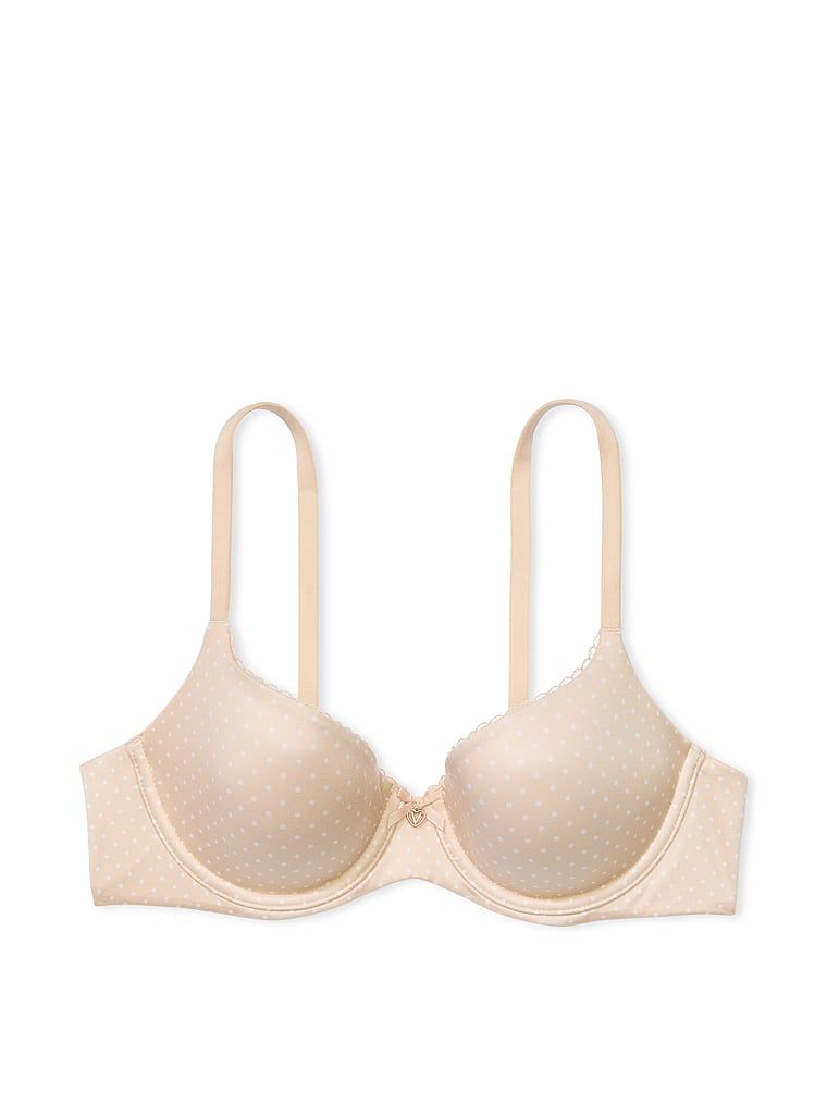 Na zdjęciu na białym tle widoczny jest biustonosz lekko usztywniany Smooth Demi. Produkt ma kolor beżowy i pochodzi z kolekcji Body by Victoria.