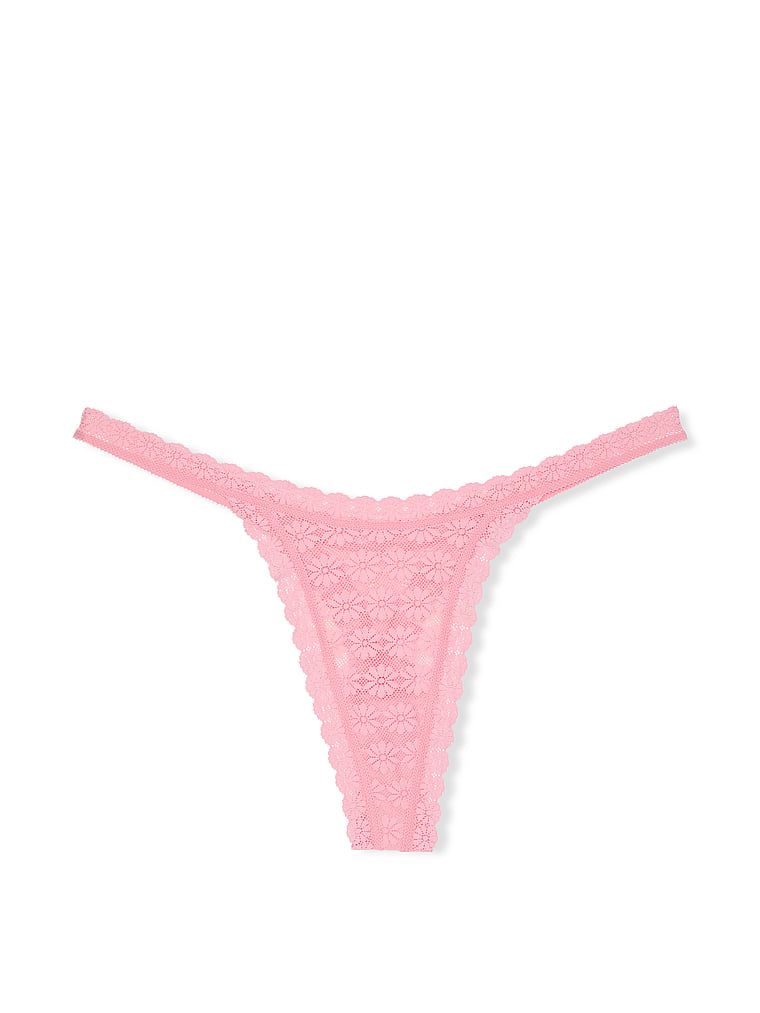 Stringi koronkowe Daisy. Produkt ma kolor różowy i pochodzi z kolekcji Lacie. 