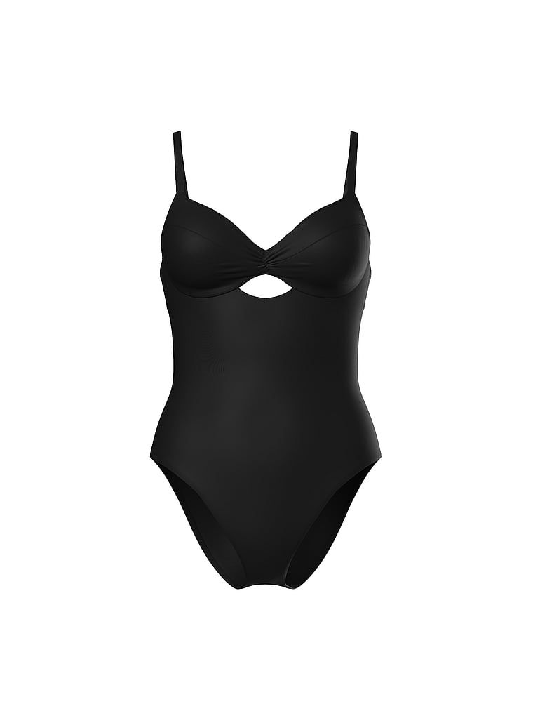 Strój kąpielowy jednoczęściowy push-up Twist. Produkt ma kolor czarny i pochodzi z kolekcji Victoria's Secret Swim. 