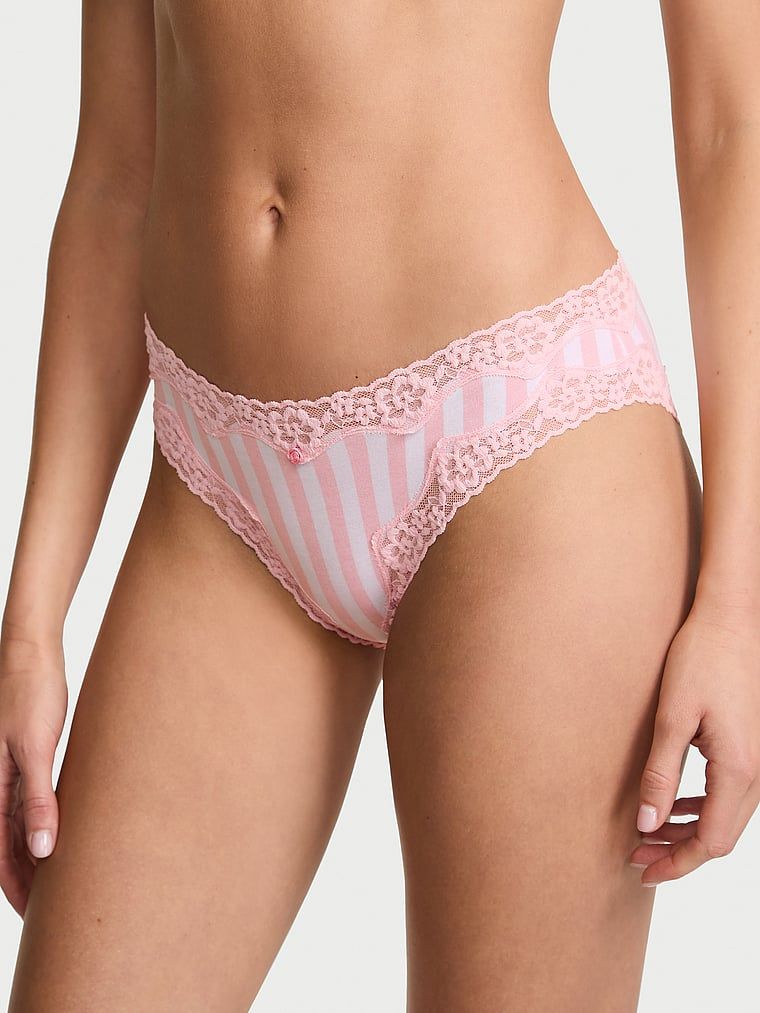 Lace Trim Majtki bawełniane z koronką Lace-Trim Bikini