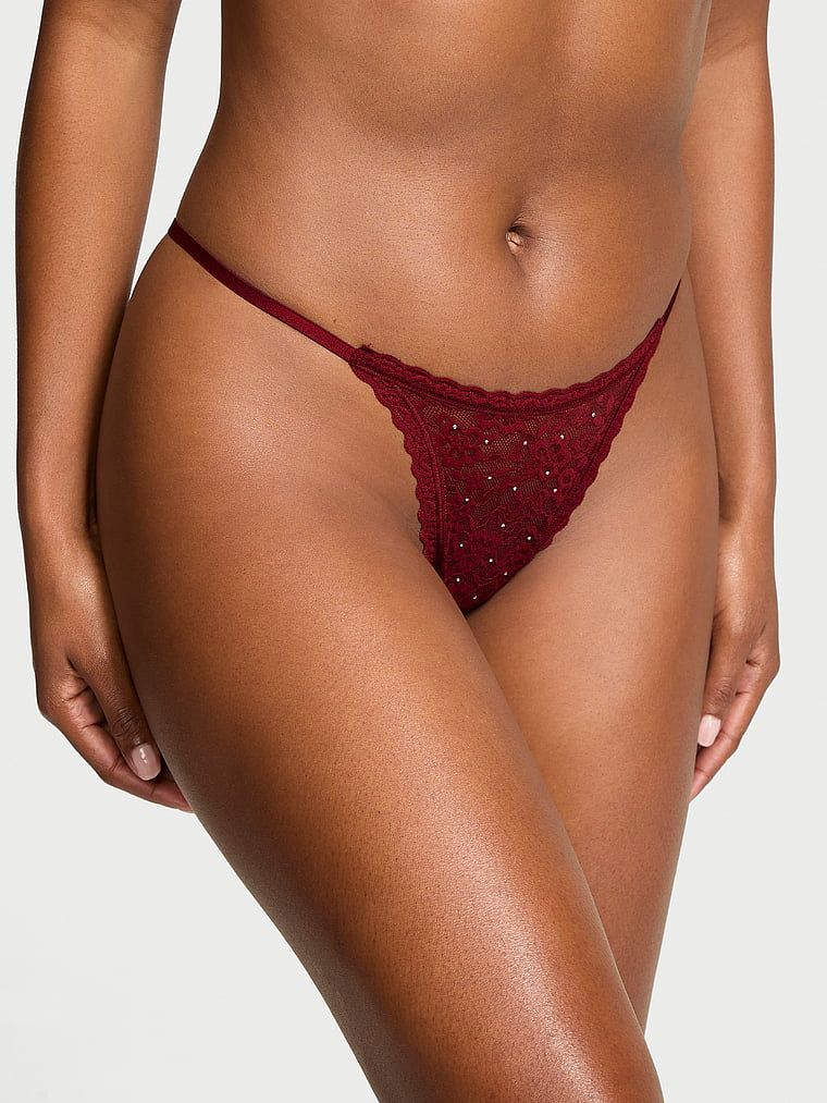 Stringi koronkowe z cekinami Lacie Sparkle. Produkt ma kolor czerwony i pochodzi z kolekcji Lacie. 