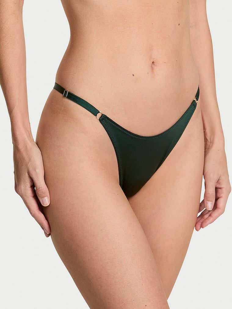Majtki brazyliany z paseczkami z tyłu Brazilian. Produkt ma kolor zielony i pochodzi z kolekcji Very Sexy. 
