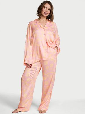 Victoria's Secret Piżama satynowa z długimi rękawami Signature