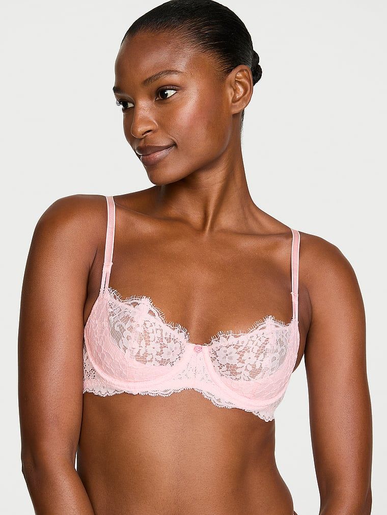 Biustonosz nieusztywniany balkonetka Wicked Lace Balconette. Produkt ma kolor różowy i pochodzi z kolekcji Dream Angels. 