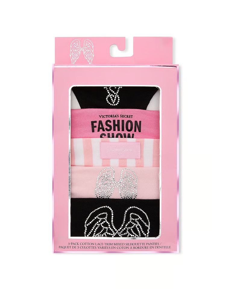 Zestaw majtek bawełnianych mix - 5 sztuk Fashion Show 2026. Produkt ma kolor wzorzysty i pochodzi z kolekcji Victoria's Secret. 