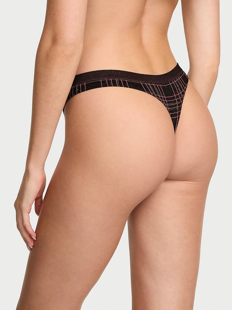 Stringi bezszwowe Shimmer Plaid. Produkt jest wzorzysty i pochodzi z kolekcji Seamless. 