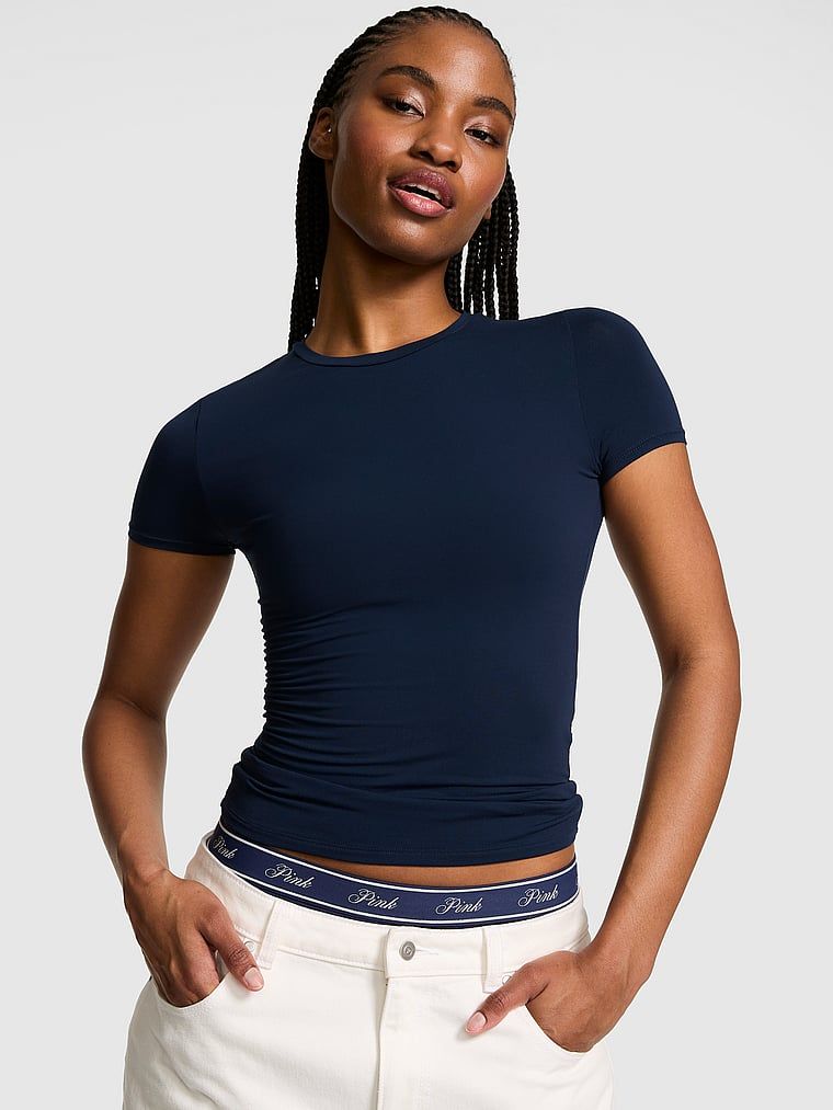 T-shirt z krótkim rękawem PINK Base Stretch