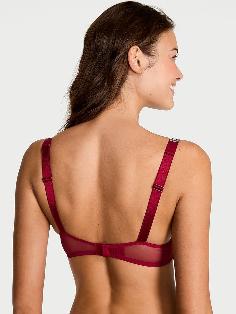 Very Sexy Biustonosz lekko usztywniany koronkowy z błyszczącymi ramiączkami Shine Strap Demi