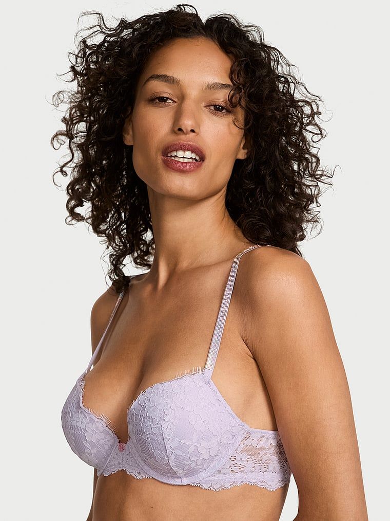 Dream Angels Biustonosz push-up koronkowy z błyszczącymi ramiączkami Twinkle Strap