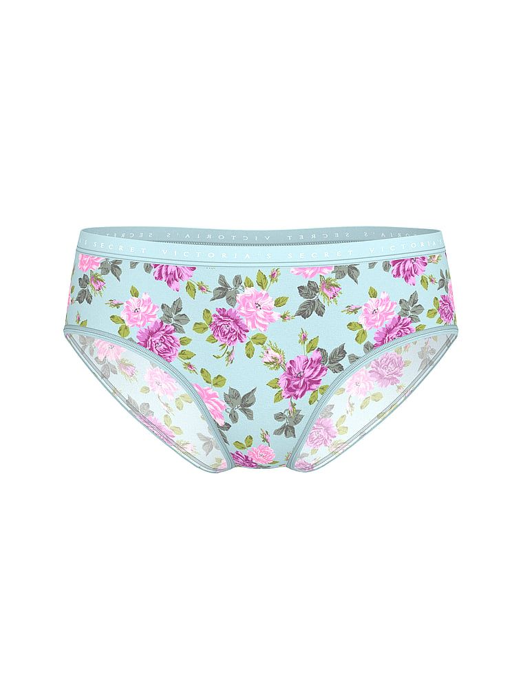 Majtki bawełniane Hiphugger. Produkt ma wzór kwiatowy i pochodzi z kolekcji Victoria's Secret. 