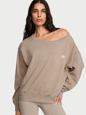 Angel Essentials Bluza bawełniana z dekoltem łódka Terry Boatneck