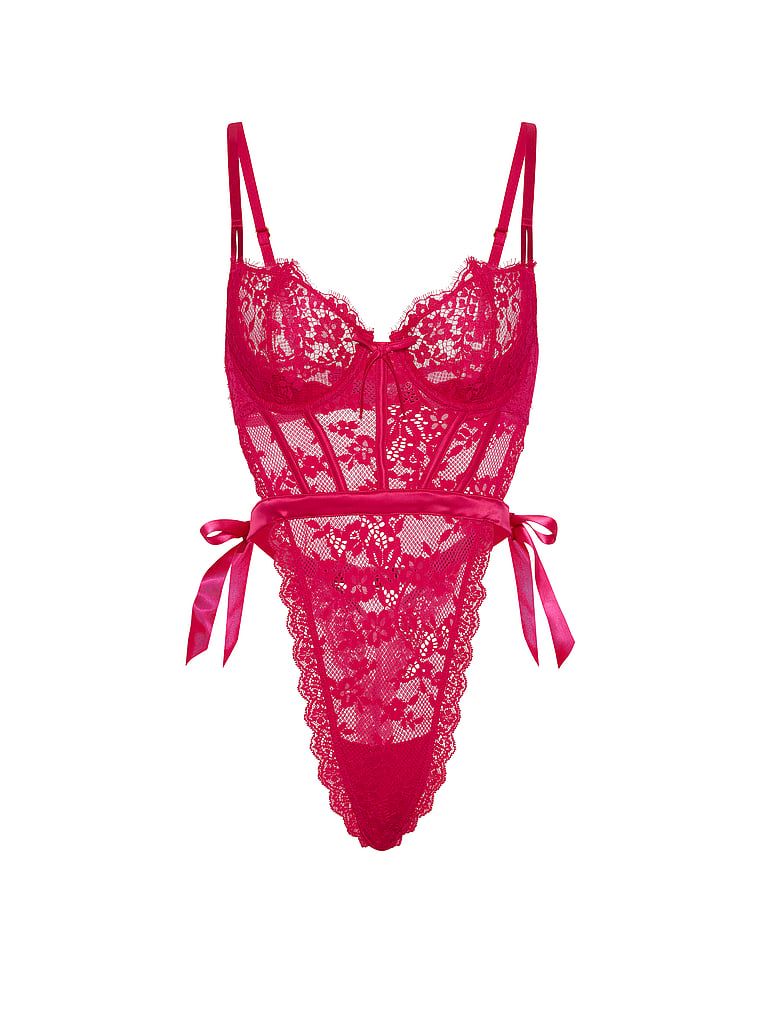 Body nieusztywniane koronkowe Wicked. Produkt ma kolor różowy i pochodzi z kolekcji Dream Angels. 