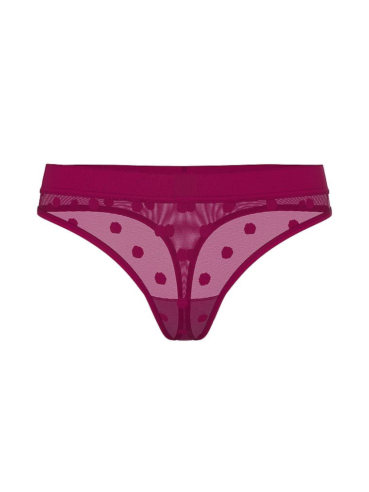 Stringi z siateczki Sheer Heritage Logo. Produkt ma kolor różowy i pochodzi z kolekcji Cotton. 