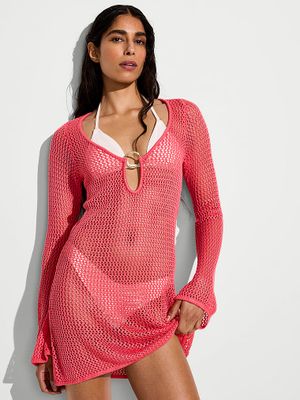 Victoria's Secret Swim Sukienka dziurkowana z wiskozy na plażę Beachwear Crochet