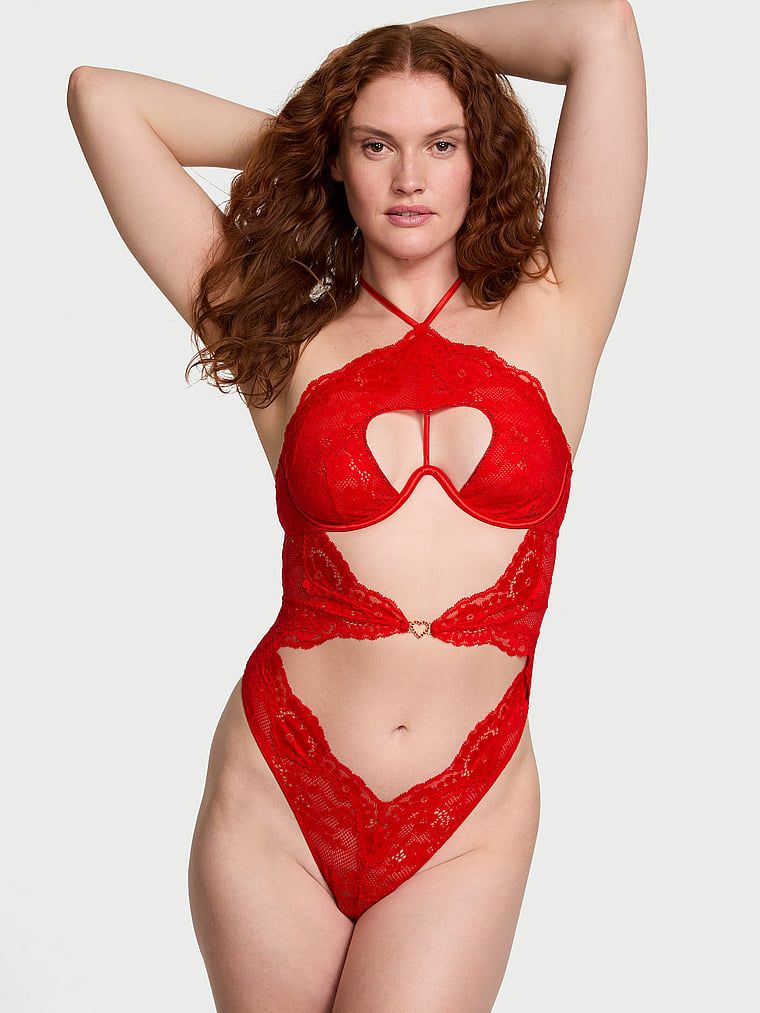 Body koronkowe Twinkle Heart. Produkt ma kolor czerwony i pochodzi z kolekcji Very Sexy. 