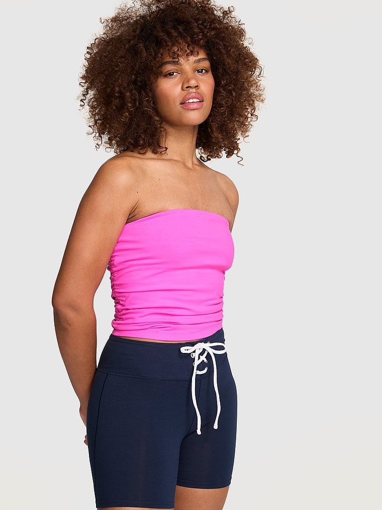 Top bandeau z marszczeniem po bokach All-Day Cotton