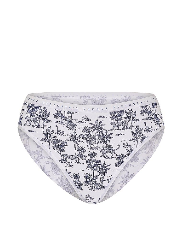 Victoria's Secret Majtki bawełniane figi z wysoko wyciętymi nogawkami High-Leg Brief