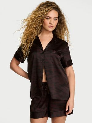 Victoria's Secret Piżama satynowa błyszcząca z szortami Glazed Satin