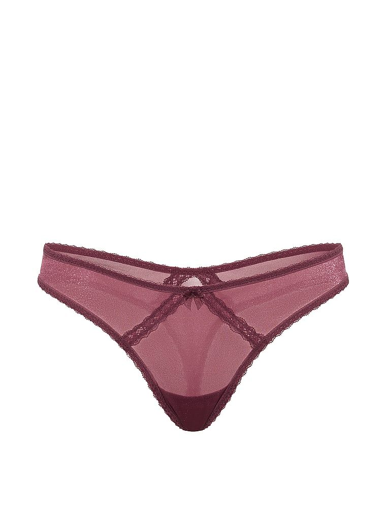 Stringi błyszczące Sheer Shimmer. Produkt ma kolor różowy i pochodzi z kolekcji Dream Angels. 