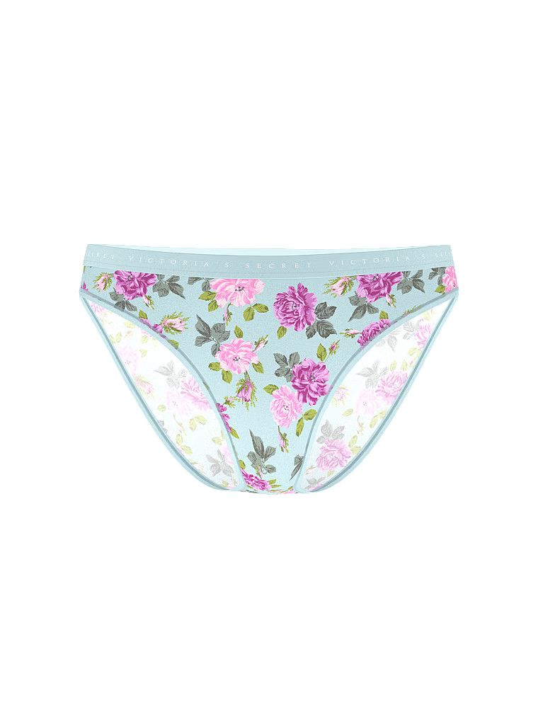 Majtki bawełniane Bikini. Produkt ma wzór kwiatowy i pochodzi z kolekcji Victoria's Secret. 
