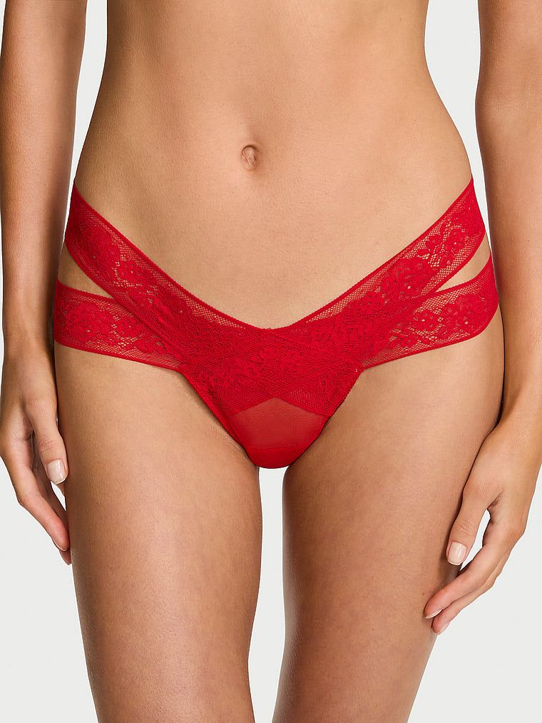 Very Sexy Stringi z wycięciami i z koronką Strappy Cut-Out