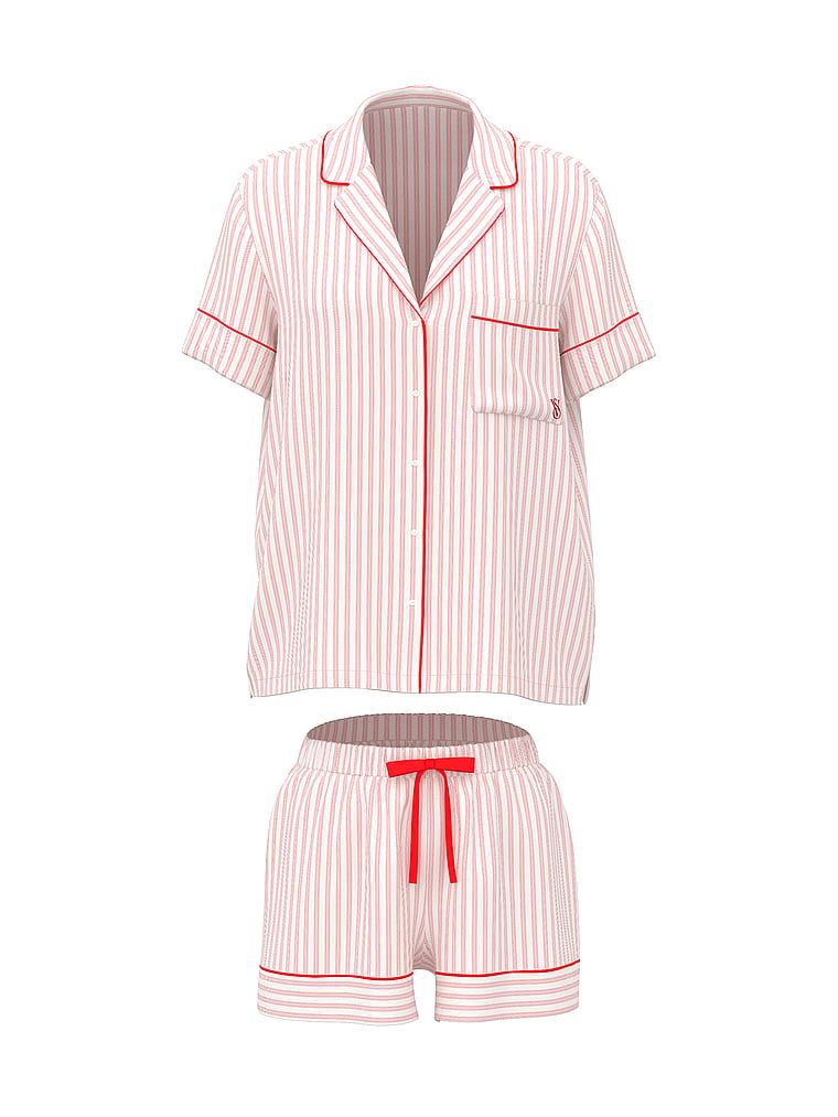 Flanelowa piżama z szortami. Produkt jest wzorzysty i pochodzi z kolekcji Victoria's Secret. 