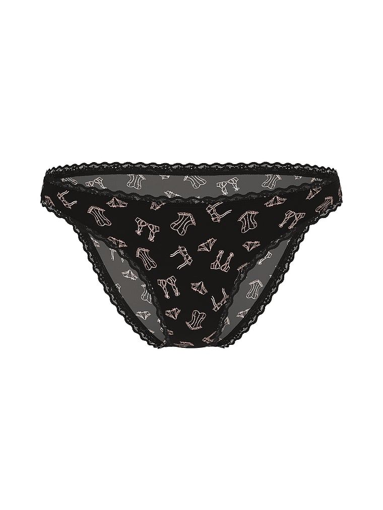 Majtki bawełniane z koronką Lace-Trim Bikini. Produkt jest wzorzysty i pochodzi z kolekcji Lacie. 
