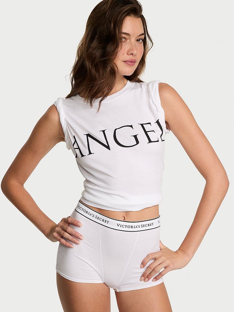 T-shirt bawełniany oversize VSFS 2025. Produkt ma kolor biały i pochodzi z kolekcji Angel Essentials. 