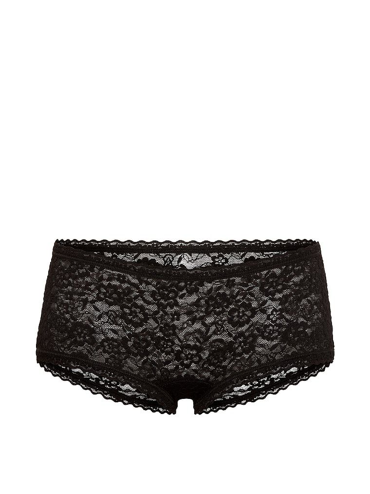 Majtki koronkowe szorty z niskim stanem Boyshort. Produkt ma kolor czarny i pochodzi z kolekcji Lacie. 