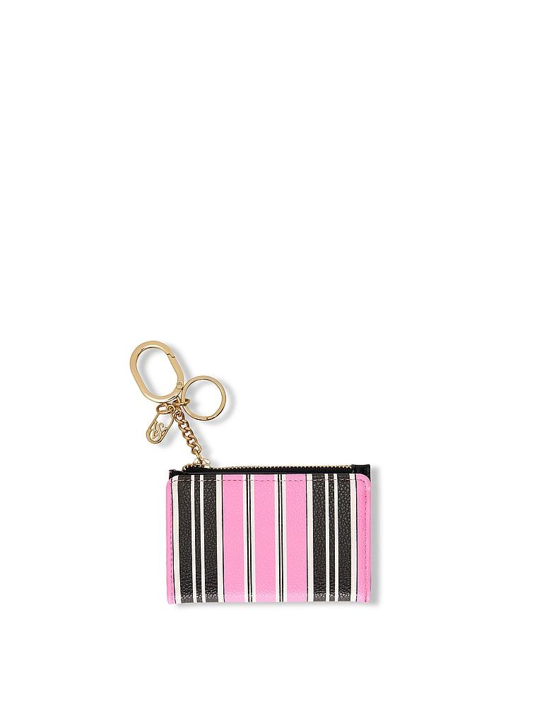 Pink and Black Stripe Składane etui na karty
