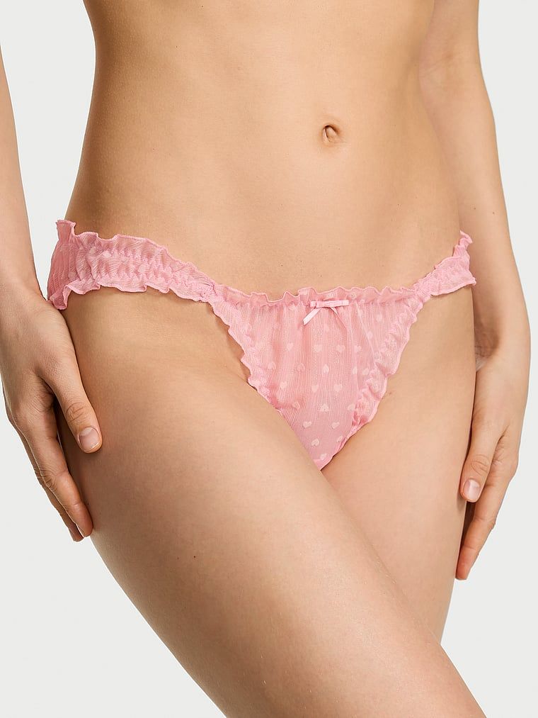 Majtki z szyfonu z falbankami Heart Bikini. Produkt jest wzorzysty i pochodzi z kolekcji Dream Angels. 