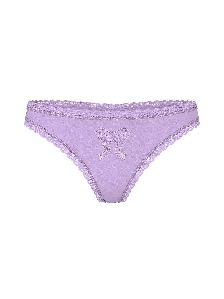 Stringi bawełniane Bow. Produkt ma kolor purpurowy i pochodzi z kolekcji Lacie. 