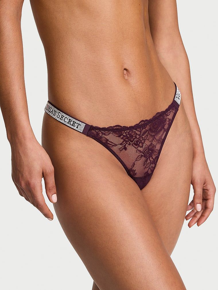 Very Sexy Majtki brazyliany koronkowe z błyszczącymi paskami Shine Strap Brazilian