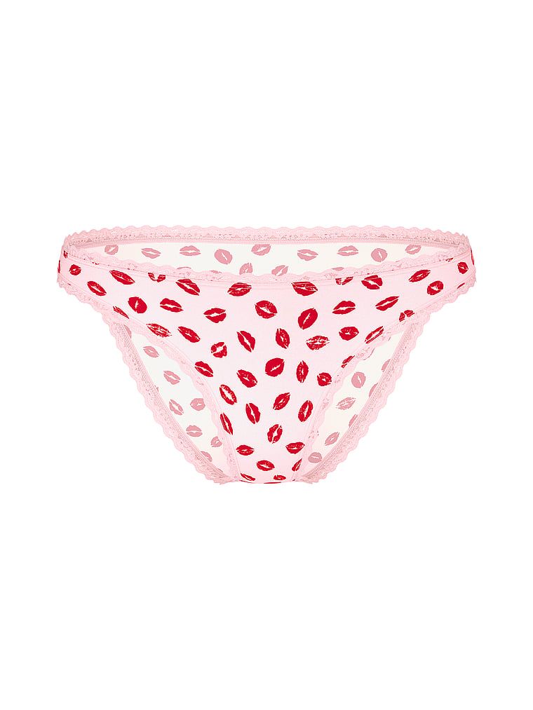 Majtki bawełniane z koronką Lace-Trim Bikini. Produkt jest wzorzysty i pochodzi z kolekcji Lacie. 