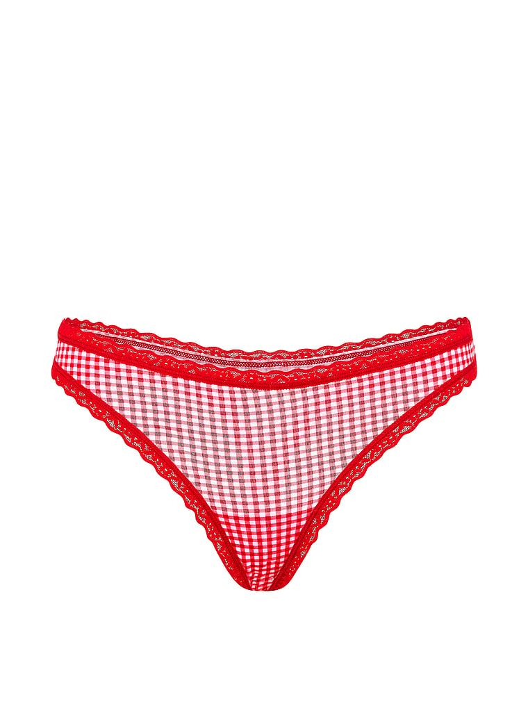 Stringi bawełniane z koronką na krawędziach Lace-Waist. Produkt jest wzorzysty i pochodzi z kolekcji Lace Trim. 