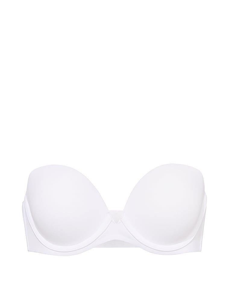 Biustonosz push-up bez ramiączek Strapless. Produkt ma kolor biały i pochodzi z kolekcji Invisible by Victoria's Secret. 