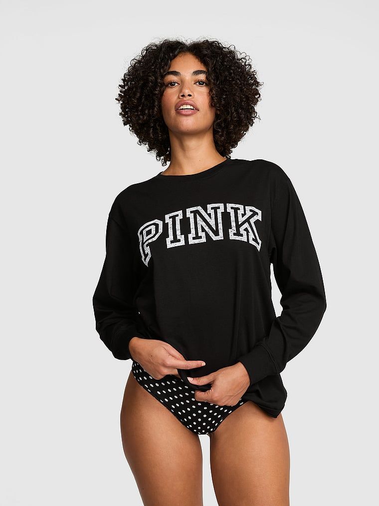 PINK Koszulka Campus Cotton z długim rękawem
