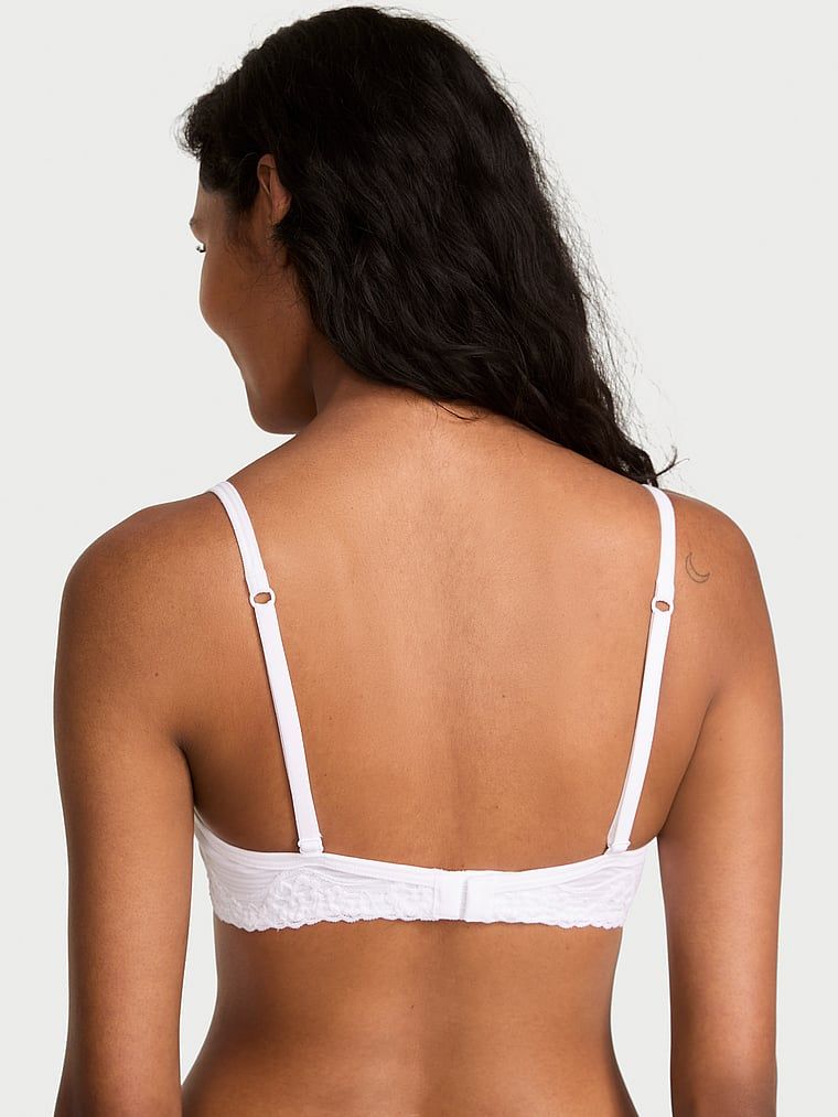 Biustonosz nieusztywniany bawełniany Shadow Stripe Demi. Produkt ma kolor biały i pochodzi z kolekcji T-shirt. 
