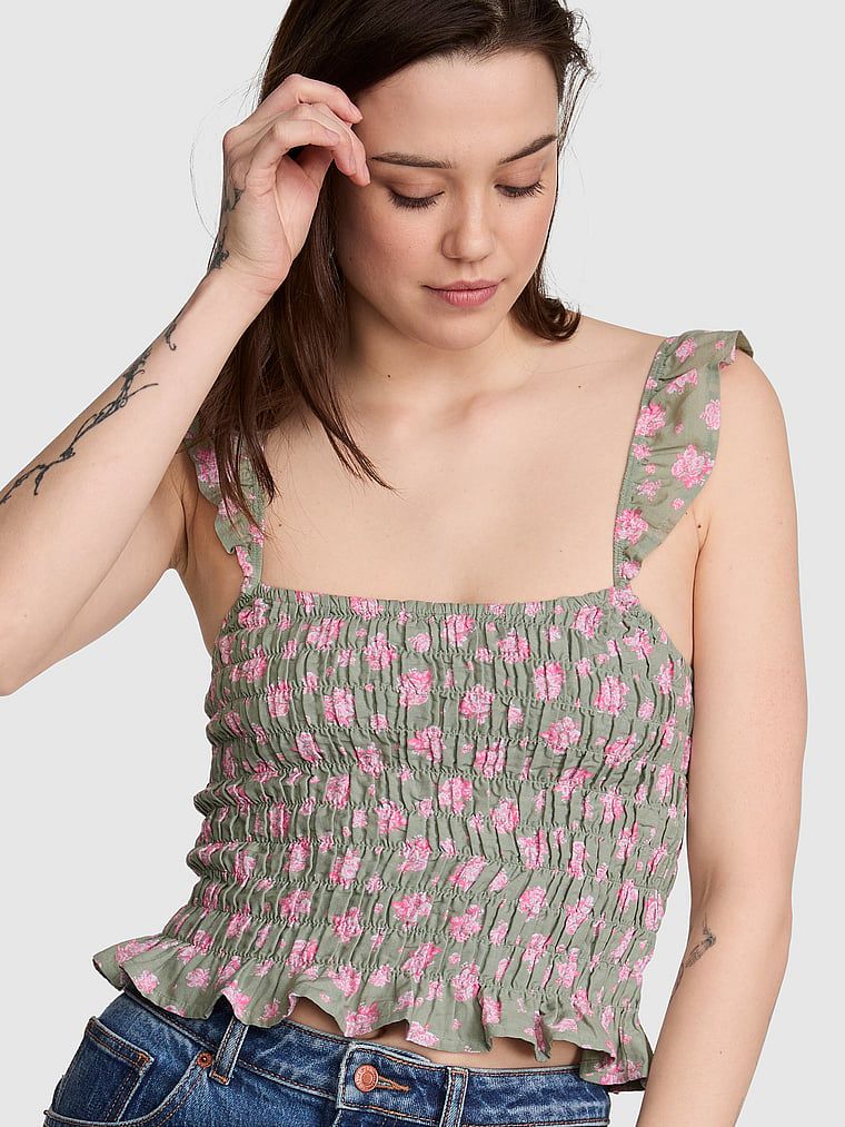 Marszczony top na ramiączkach Flirty Fit