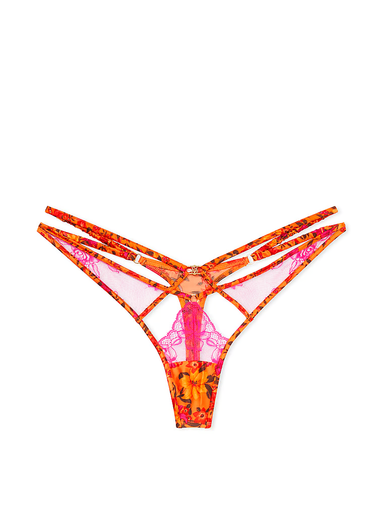 Stringi z paseczkami i wysoko wyciętymi nogawkami Tropical. Produkt ma wzór kwiatowy i pochodzi z kolekcji Very Sexy. 