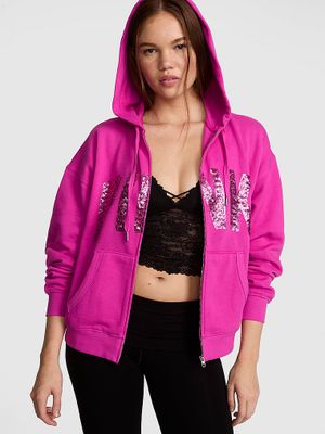 PINK Bluza z kapturem Campus Fleece zapinana na całej długości