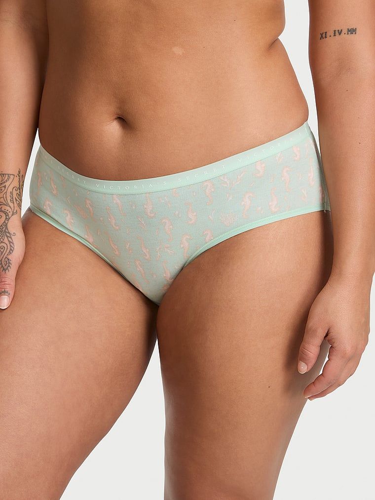 Majtki bawełniane Hiphugger. Produkt jest wzorzysty i pochodzi z kolekcji Victoria's Secret. 