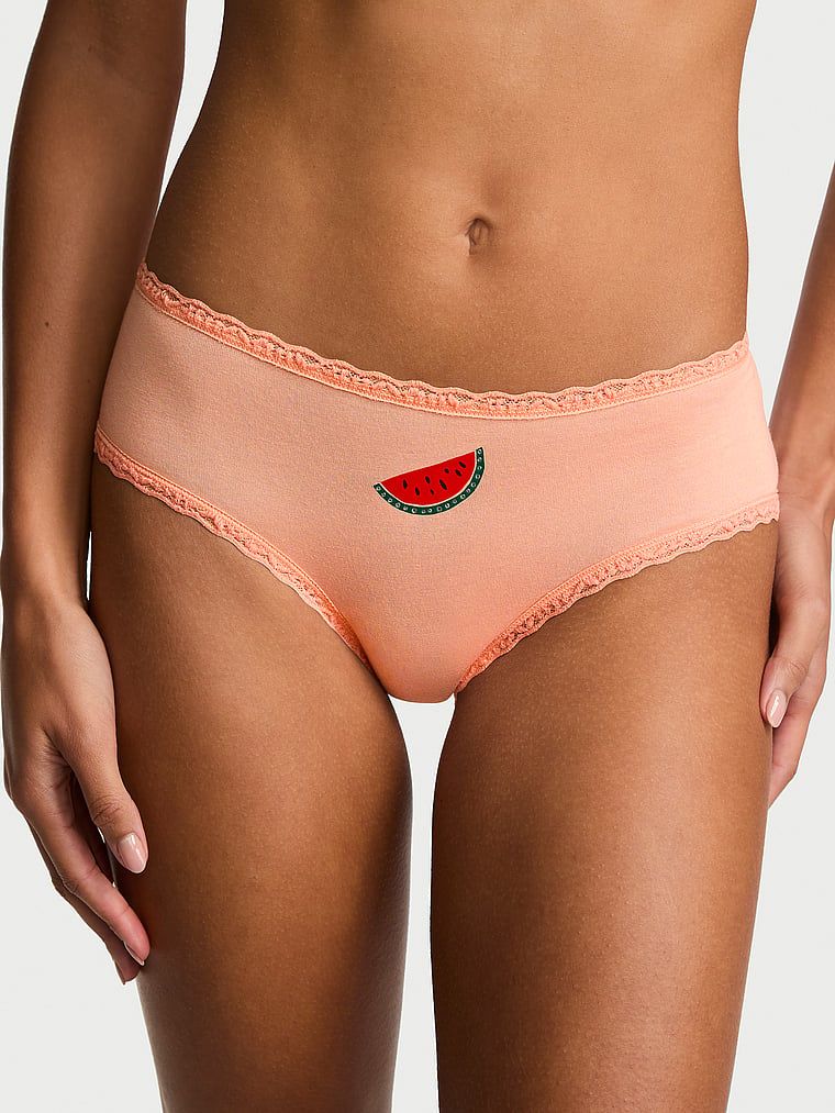Majtki bawełniane z koronką na krawędziach Lace-Waist Cheeky. Produkt ma kolor wielokolorowy i pochodzi z kolekcji Lace Trim. 