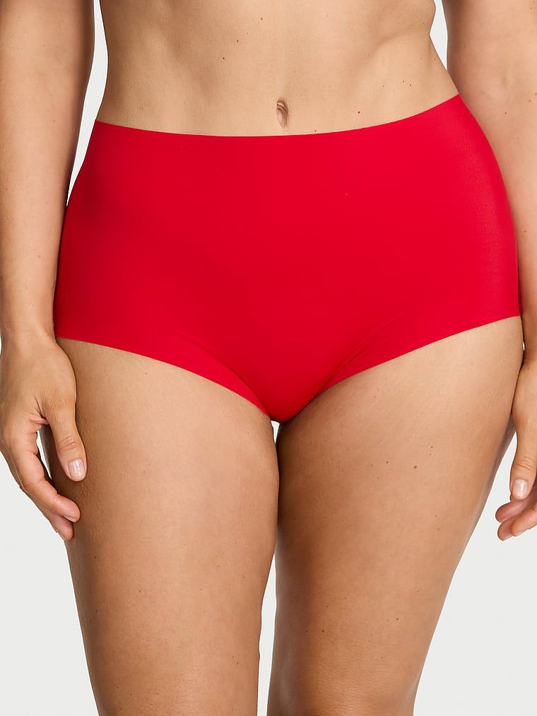 Majtki z siateczką w kratkę z tyłu No-Show Plaid Mesh Brief. Produkt ma kolor czerwony i pochodzi z kolekcji No-Show. 