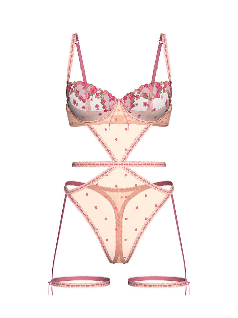 Dream Angels Body z paskami do pończoch Wicked Hearts & Roses