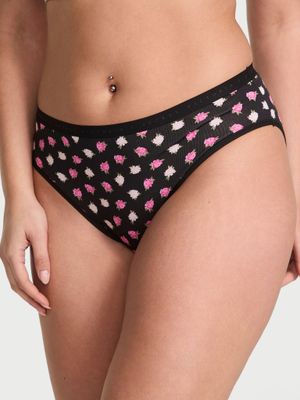 Victoria's Secret Majtki bawełniane figi z wysoko wyciętymi nogawkami High-Leg Brief