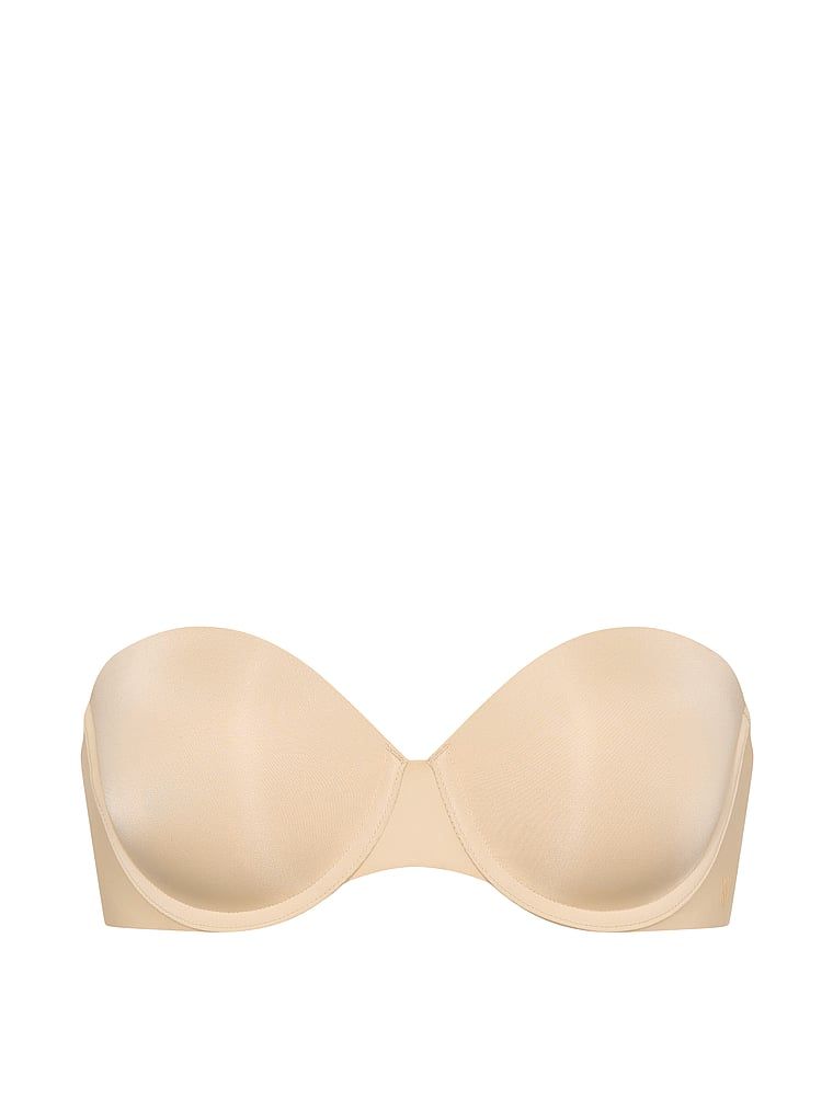 Biustonosz push-up bez ramiączek Uplift Strapless. Produkt ma kolor beżowy i pochodzi z kolekcji Invisible by Victoria's Secret. 